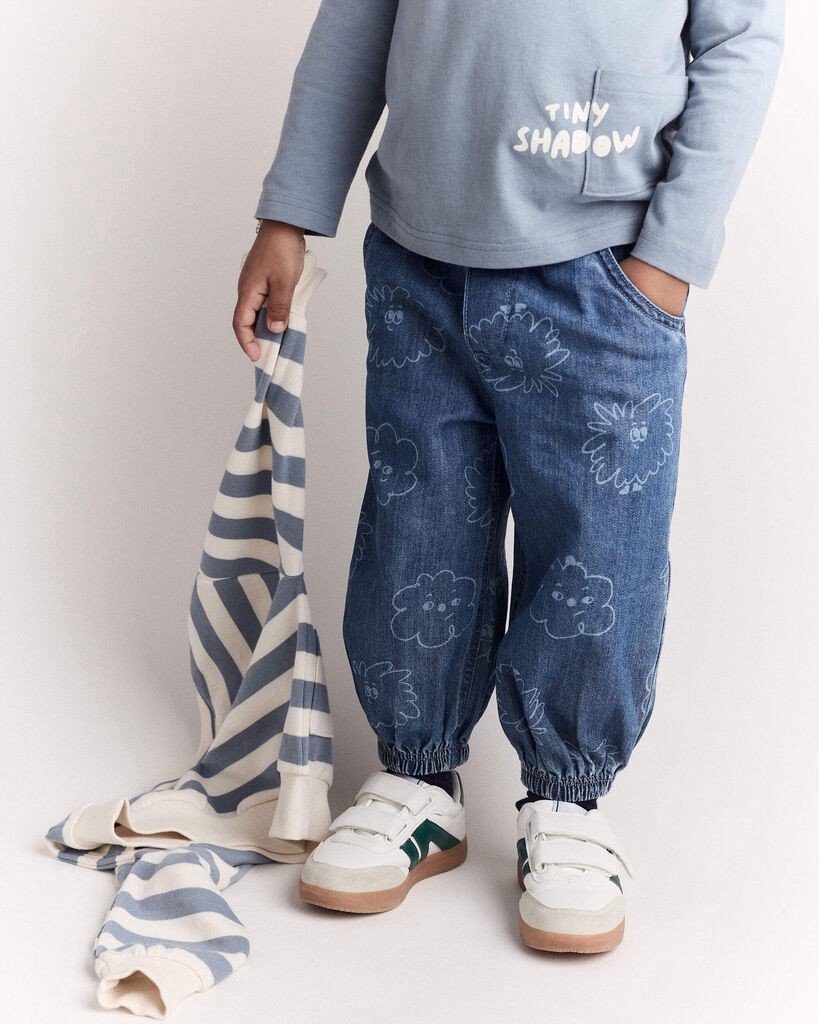 slide 4 of 7, Otteravenue Toddler 'Tiny Shadow' Long-Sleeve Pocket Graphic Tee - Blue Blue 4T, 1 ct