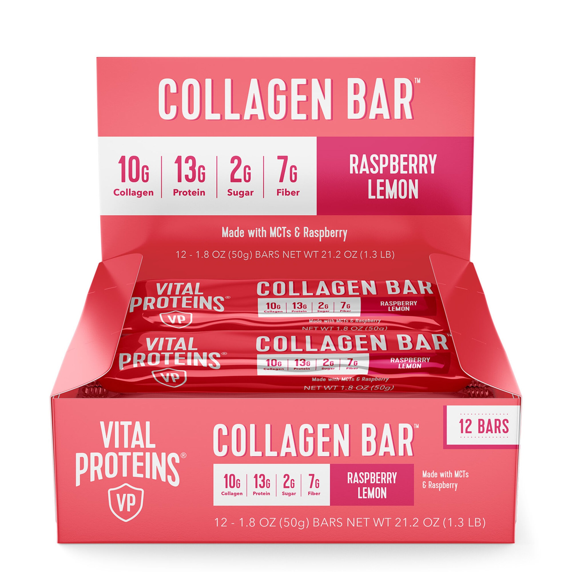 slide 1 of 1, Vital Proteins Collagen Bar - Raspberry Lemon, 12 ct