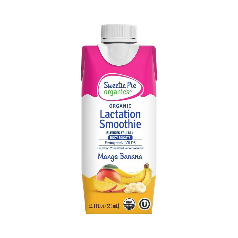 slide 9 of 16, Sweetie Pie Organics Mango Banana Lactation Smoothie - 11.1 fl oz/4pk, 11.1 fl oz, 4 ct