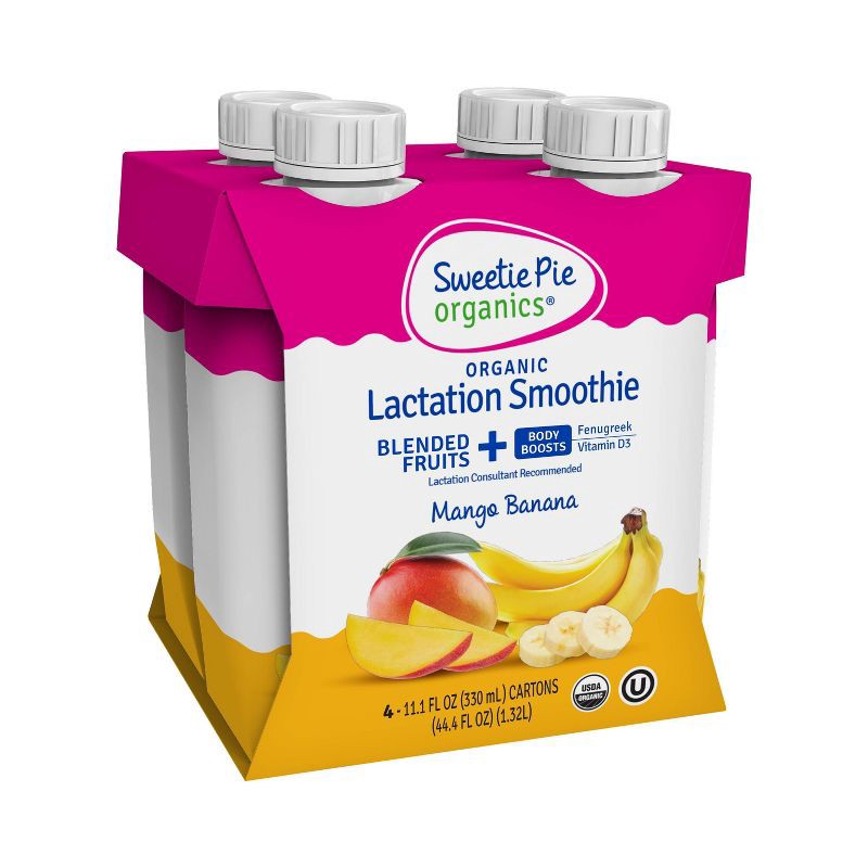 slide 15 of 16, Sweetie Pie Organics Mango Banana Lactation Smoothie - 11.1 fl oz/4pk, 11.1 fl oz, 4 ct