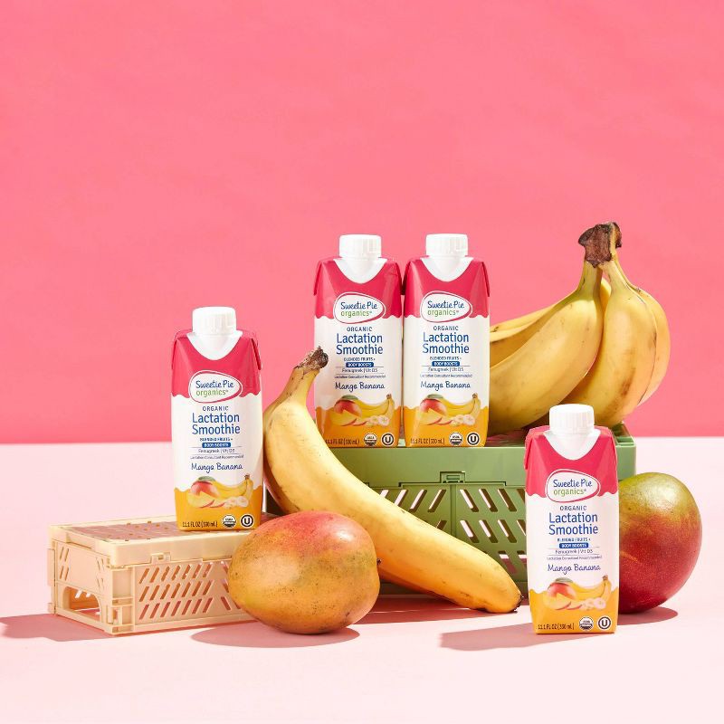 slide 5 of 16, Sweetie Pie Organics Mango Banana Lactation Smoothie - 11.1 fl oz/4pk, 11.1 fl oz, 4 ct