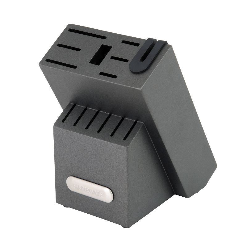 slide 4 of 10, Farberware 14pc Triple Rivet Knife Block Set with Edgekeeper Sharpener Graphite: Stainless Steel Cutlery, Hand Wash, 14 ct