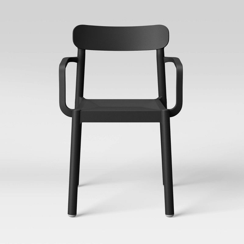 slide 3 of 6, Elba Outdoor Patio Dining Chair Arm Chair Black - Room Essentials™, 1 ct