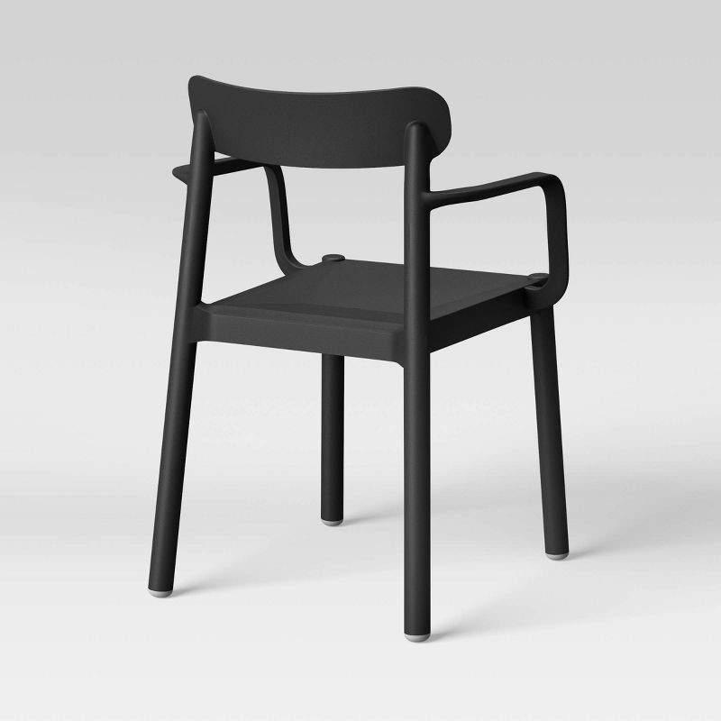 slide 4 of 6, Elba Outdoor Patio Dining Chair Arm Chair Black - Room Essentials™, 1 ct