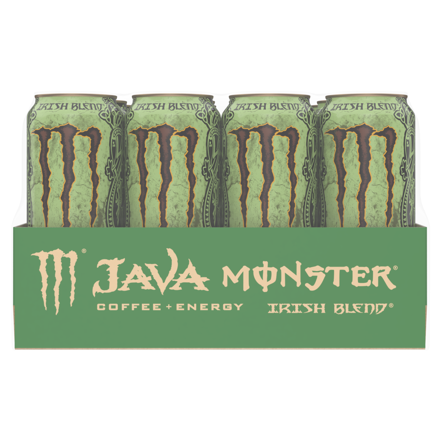 slide 5 of 5, Monster Energy The good news is everyone loves Java Monster and it's selling like crazy. But we can't make enough to keep up with demand. So, we found a European source and shipped them our premium brew to make the same great tasting product. Don't freak when you see this bright gold top on your favorite flavor… it's our Euro version. Java Monster – still made with premium coffee and cream, brewed with the same killer flavor and supercharged with the Monster Energy Blend., 15 oz