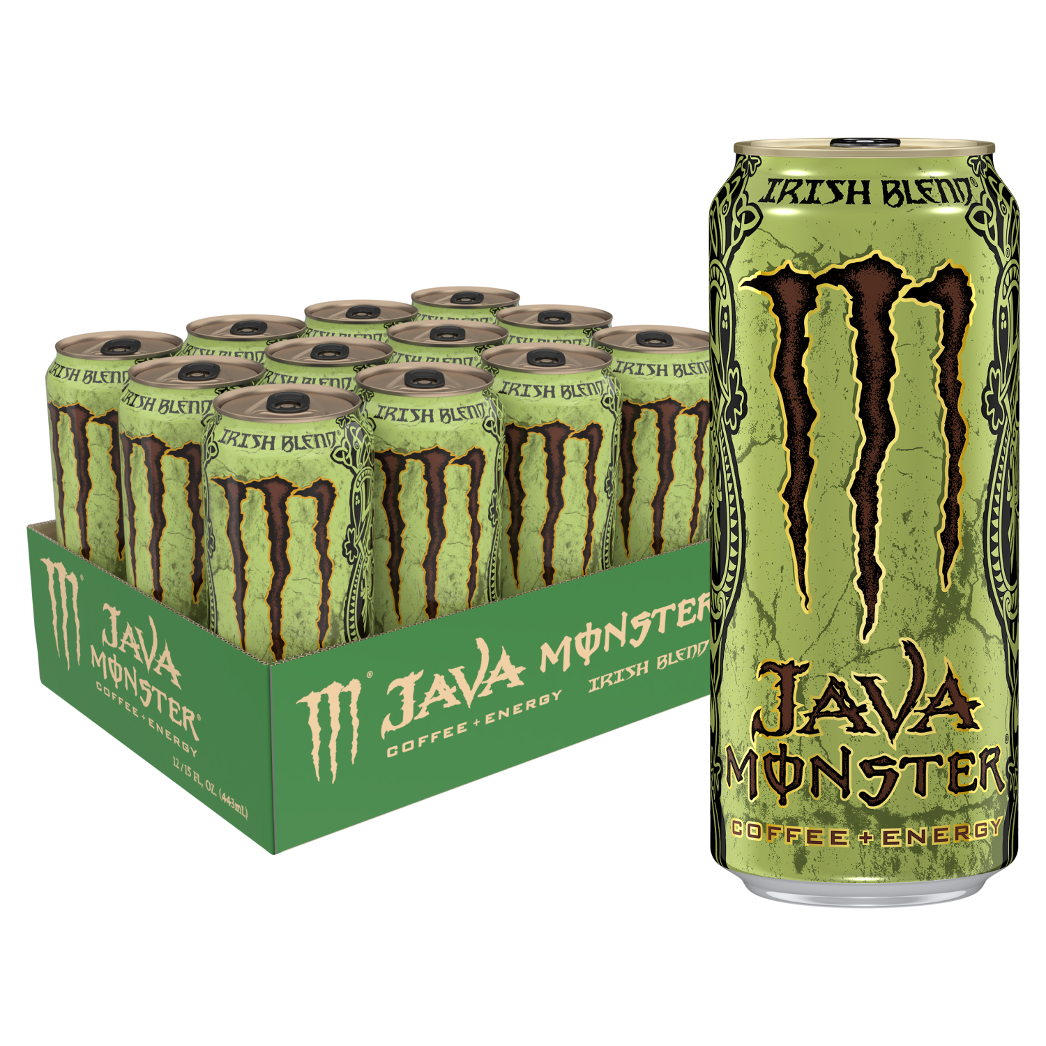 slide 1 of 5, Monster Energy The good news is everyone loves Java Monster and it's selling like crazy. But we can't make enough to keep up with demand. So, we found a European source and shipped them our premium brew to make the same great tasting product. Don't freak when you see this bright gold top on your favorite flavor… it's our Euro version. Java Monster – still made with premium coffee and cream, brewed with the same killer flavor and supercharged with the Monster Energy Blend., 15 oz