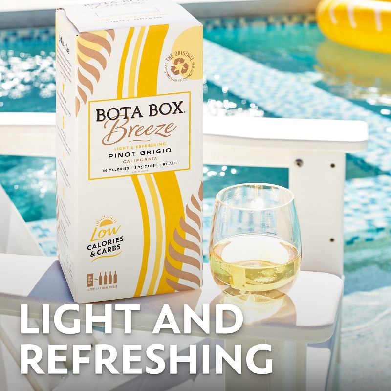 slide 3 of 7, Bota Box Breeze Pinot Grigio White Wine - 3L Bottle, 3 liter