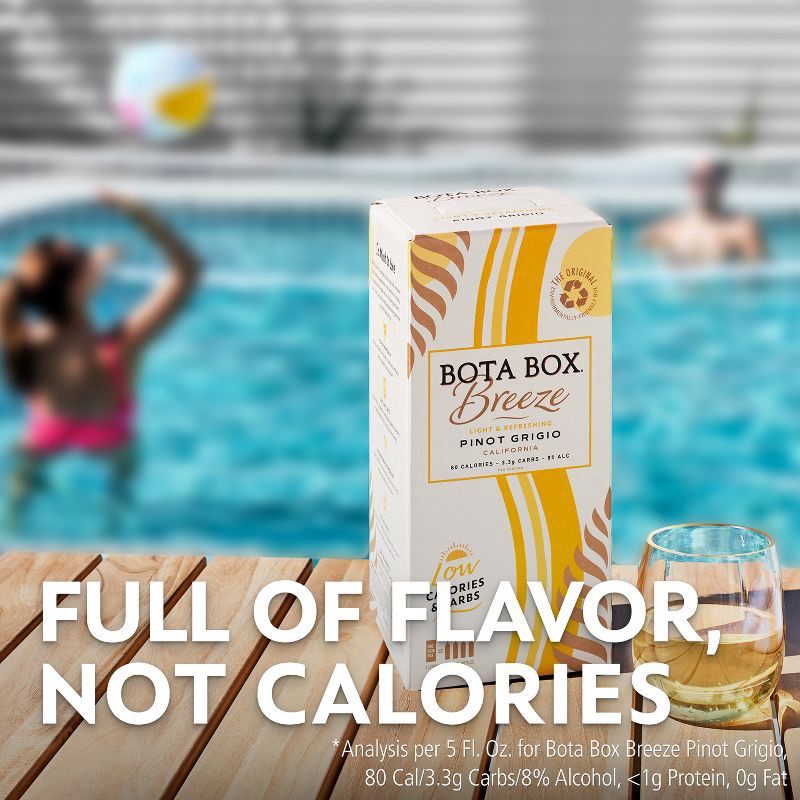 slide 5 of 7, Bota Box Breeze Pinot Grigio White Wine - 3L Bottle, 3 liter