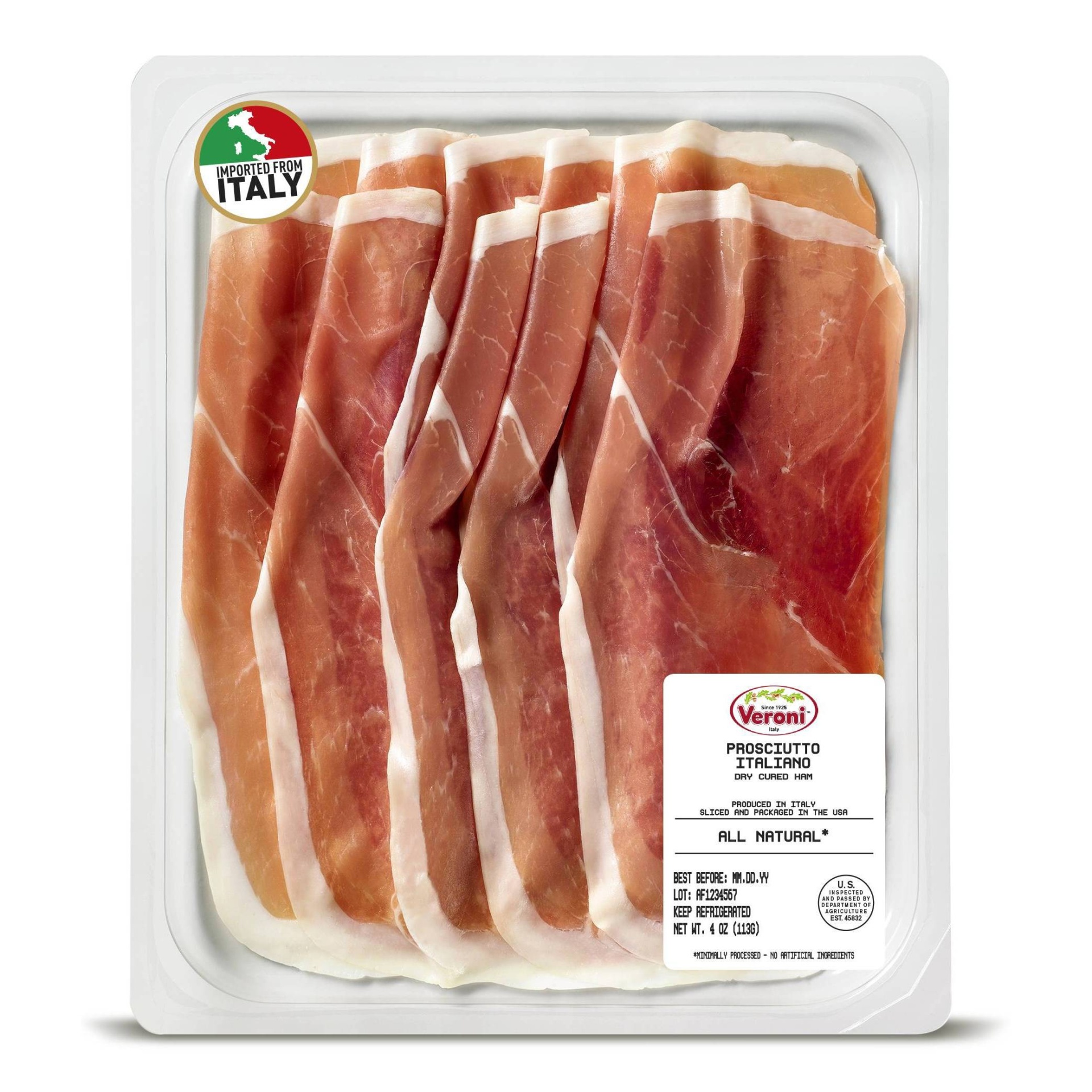 slide 1 of 1, Veroni Pre-Sliced Prosciutto Italiano - 4oz, 4 oz