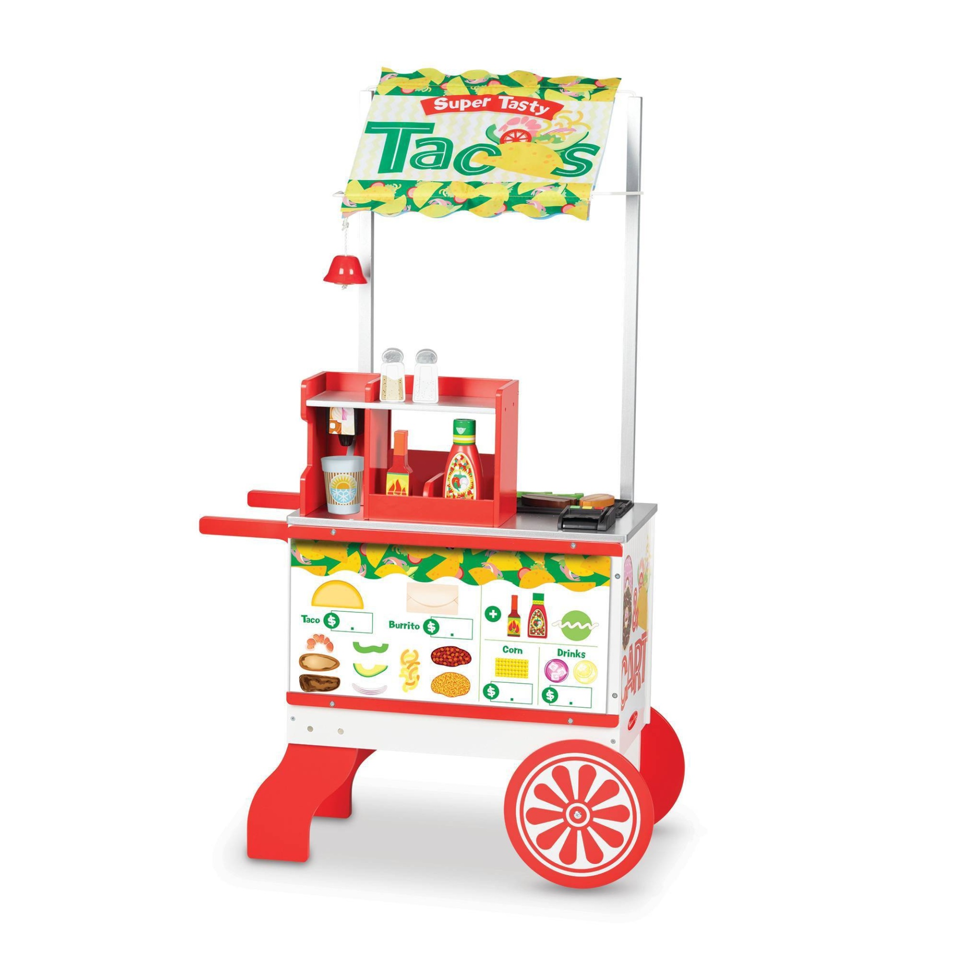 slide 1 of 16, Melissa & Doug Super Duper Donut & Taco Rolling Wooden Food Cart, 1 ct