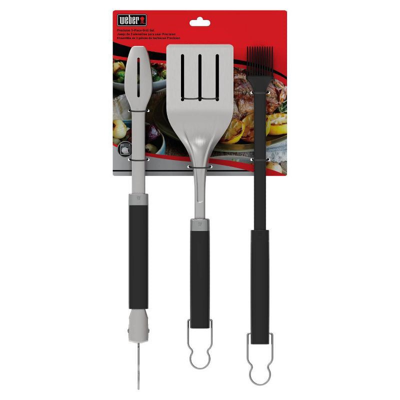 slide 8 of 8, Weber 3pc Precision Grill Tool Set Black, 3 ct