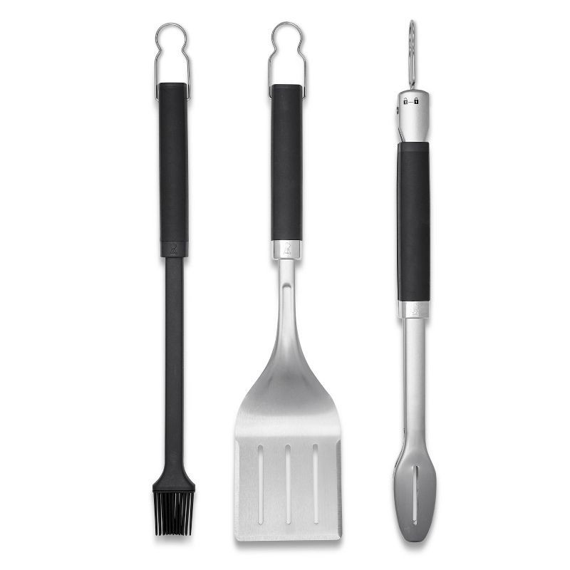 slide 1 of 8, Weber 3pc Precision Grill Tool Set Black, 3 ct