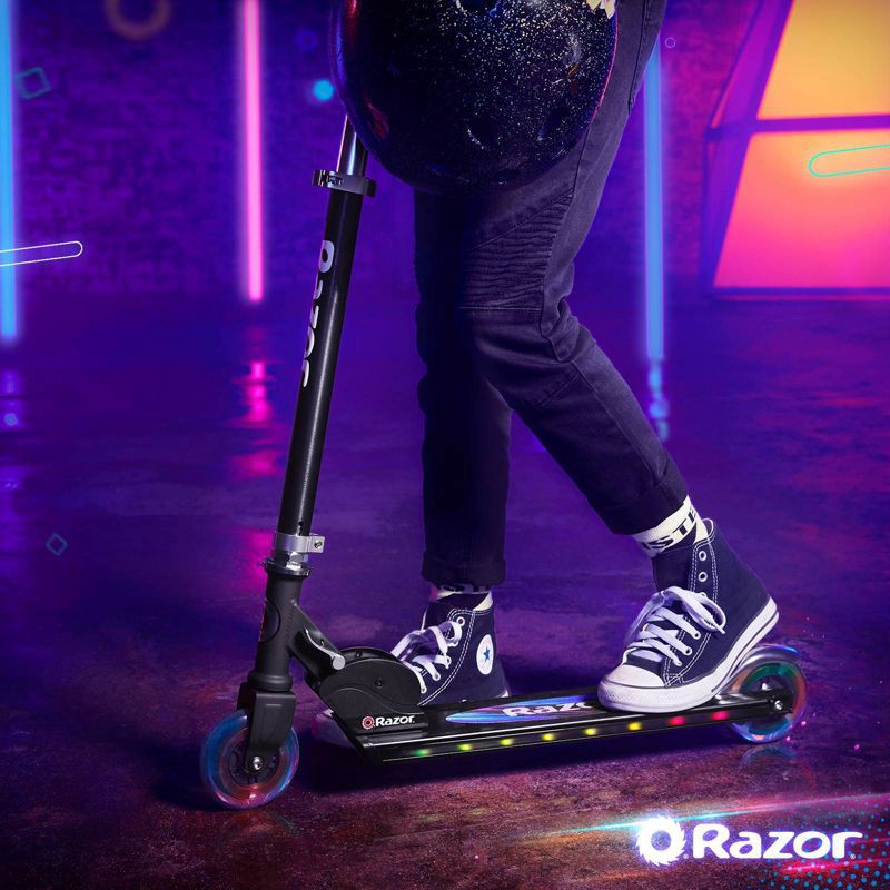 slide 12 of 12, Razor A+ 2 Wheel Scooter with LED Lights - Black: Aluminum Frame, Urethane Wheels, 1 ct