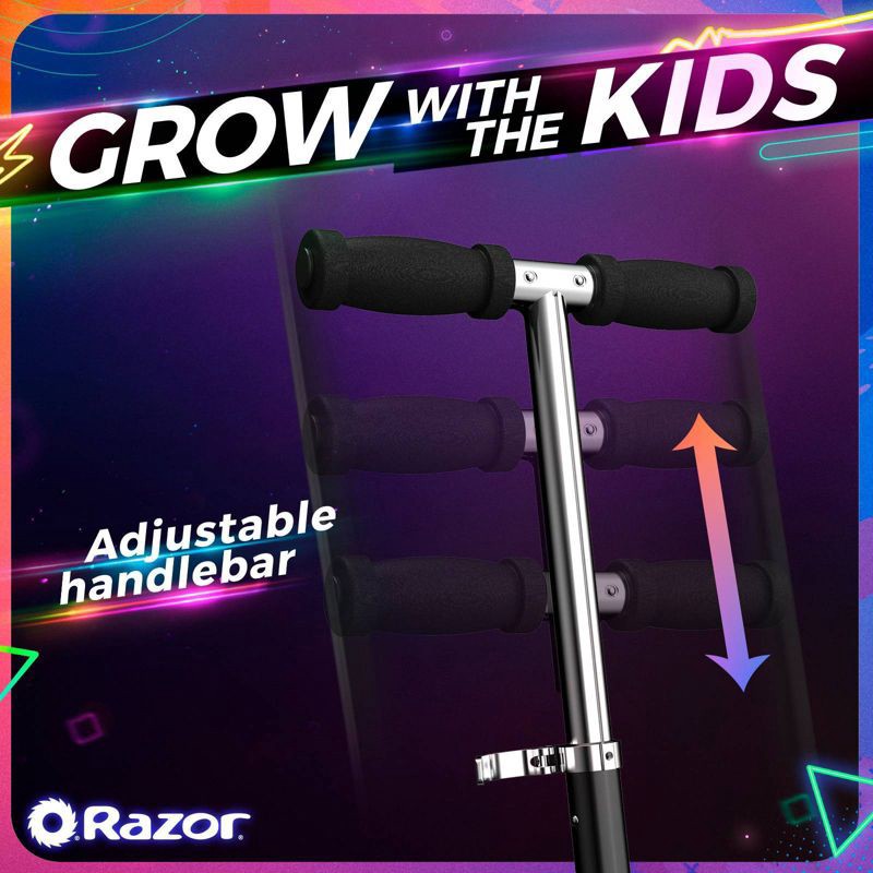 slide 6 of 12, Razor A+ 2 Wheel Scooter with LED Lights - Black: Aluminum Frame, Urethane Wheels, 1 ct