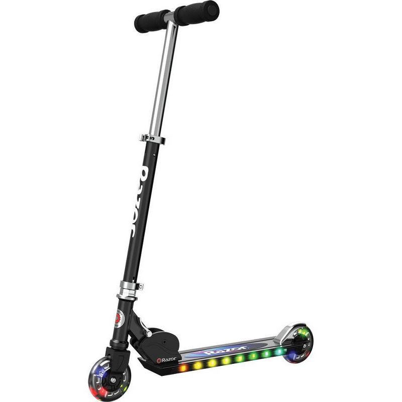 slide 1 of 12, Razor A+ 2 Wheel Scooter with LED Lights - Black: Aluminum Frame, Urethane Wheels, 1 ct