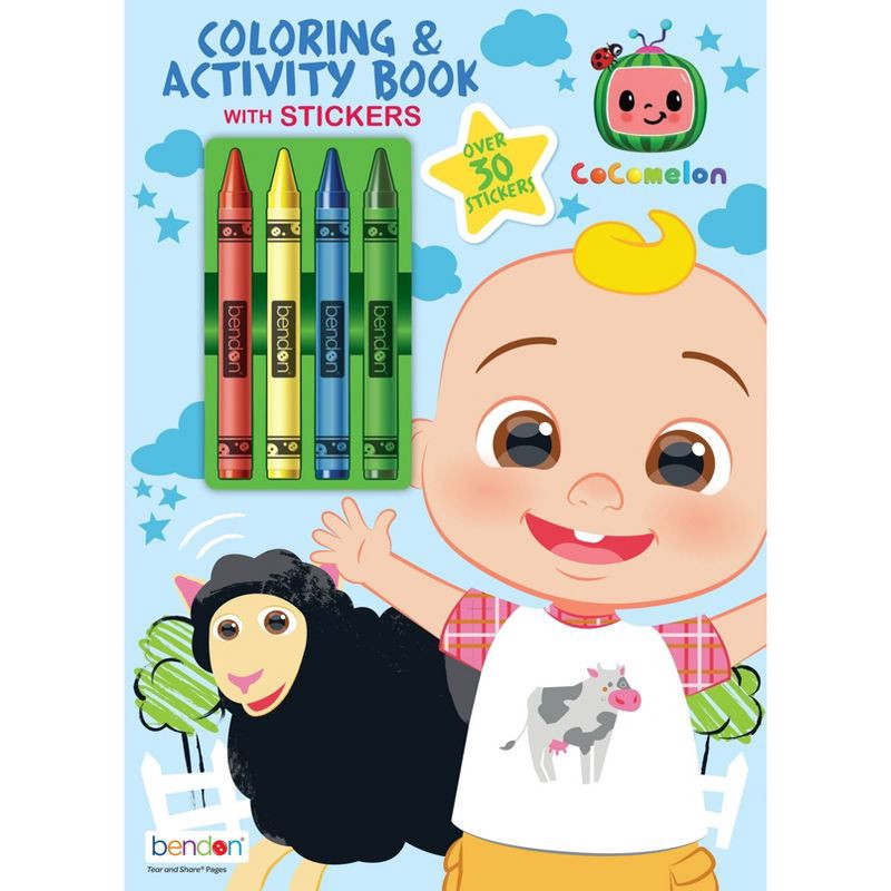 slide 1 of 5, Bendon CoComelon Coloring Book with Crayons, 1 ct