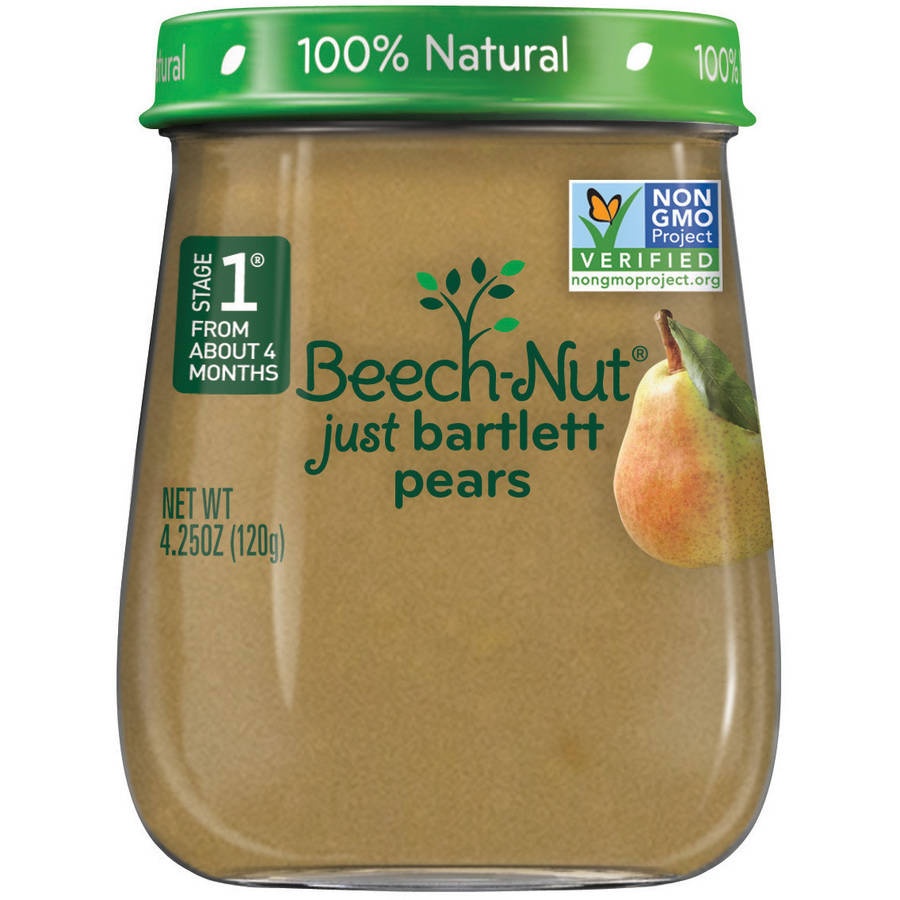 slide 1 of 1, Beech-Nut Stage 1 100% Natural Just Bartlett Pears Baby Food, 4.25 oz