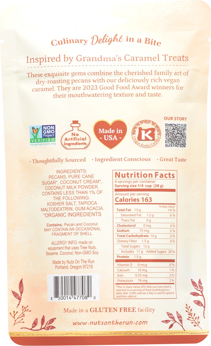 slide 2 of 14, Nuts On The Run Sea Salt Caramel Pecans, 4 oz