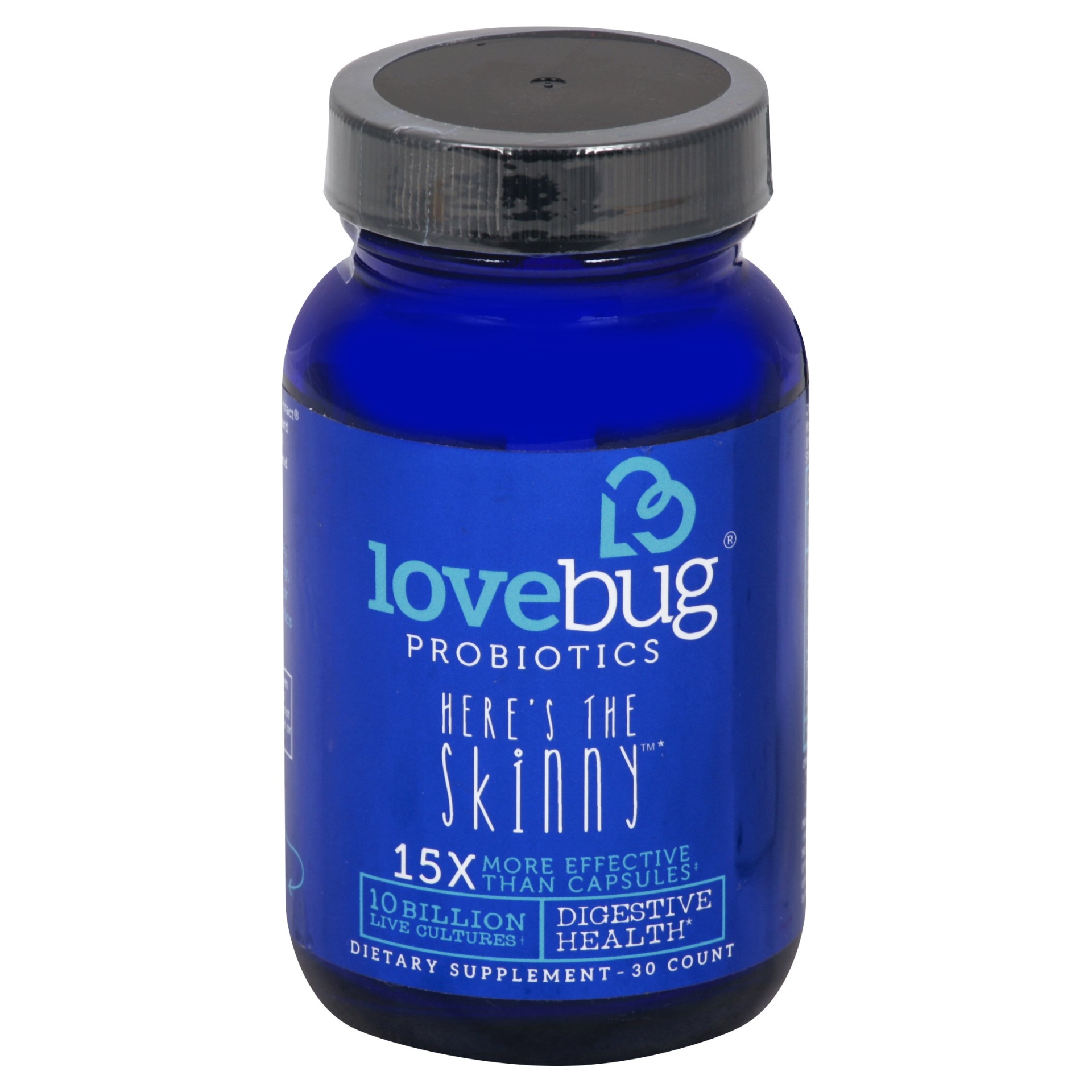 slide 1 of 2, LoveBug Probiotics Here's The Skinny Digestive Health Dietary Supplement Capsules, 30 ct