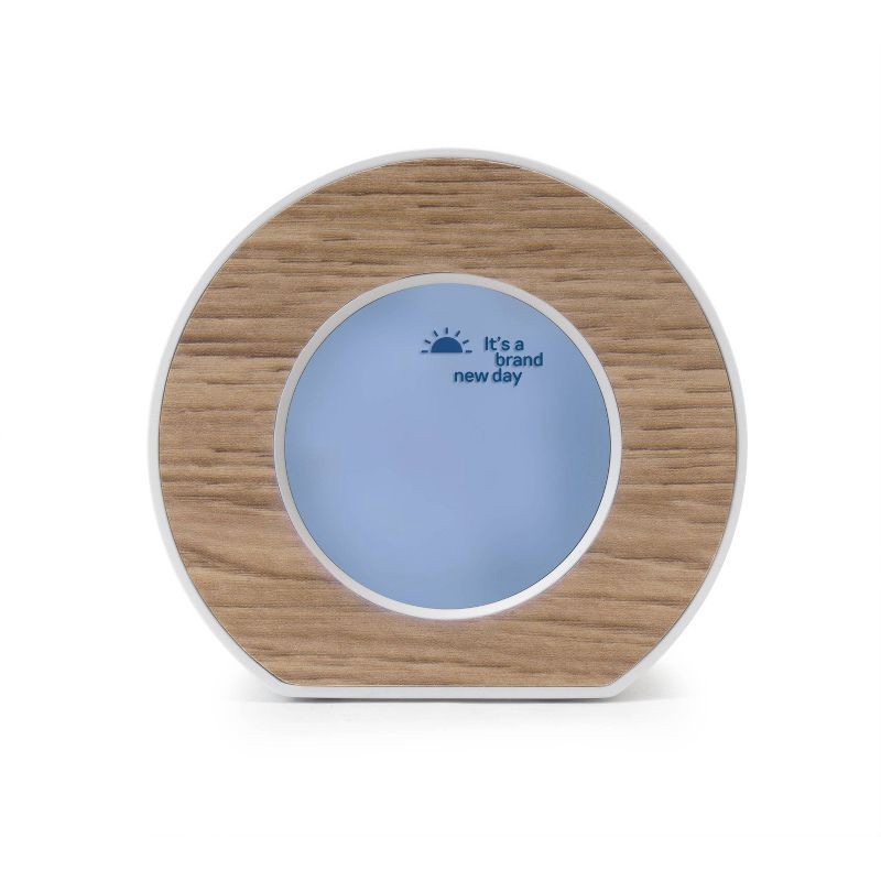 slide 4 of 4, Wood Toc Round Alarm Table Clock - Capello: Modern Bedside & Kids, LCD Display, Snooze Function, 1 ct