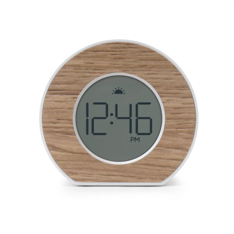 slide 1 of 4, Wood Toc Round Alarm Table Clock - Capello, 1 ct