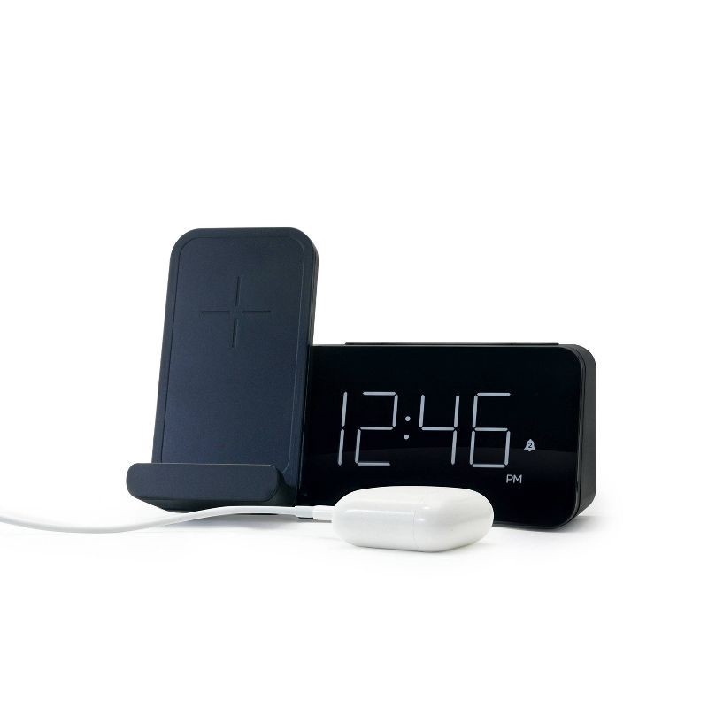 slide 3 of 4, Power Stand Alarm Table Clock Black - Capello, 1 ct