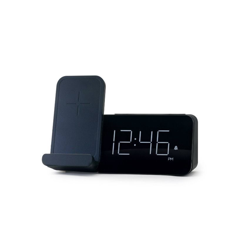 slide 4 of 4, Power Stand Alarm Table Clock Black - Capello, 1 ct