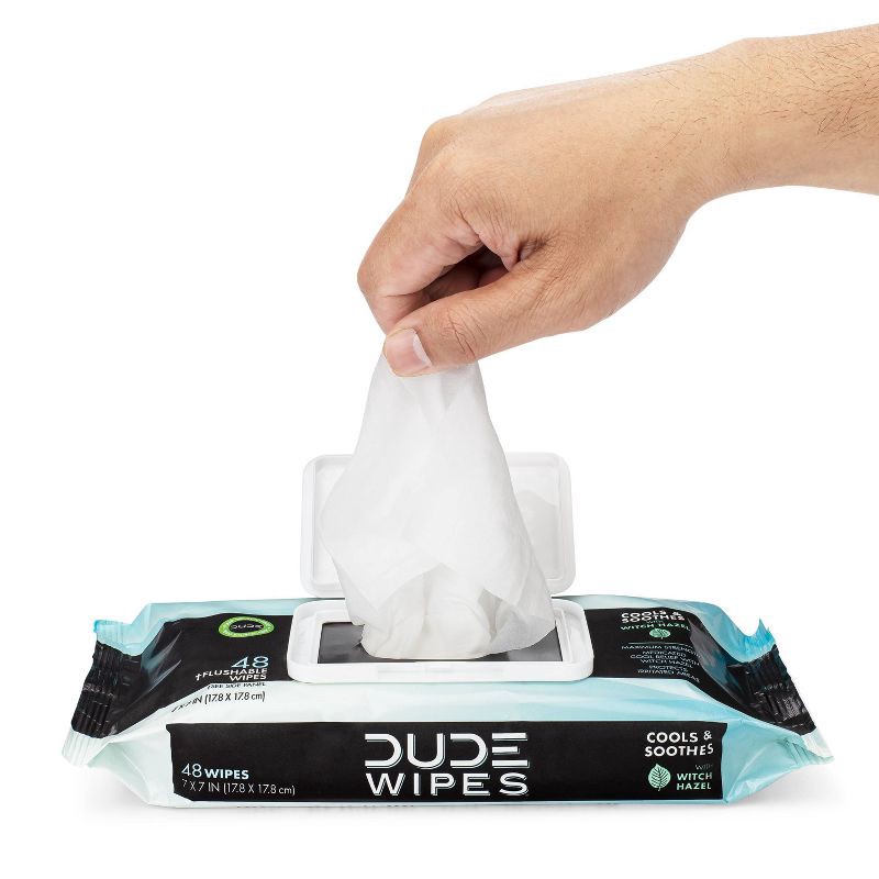 slide 2 of 6, Dude Wipes Fragrance Free Medicated Flushable Wipes - 48ct, 48 ct