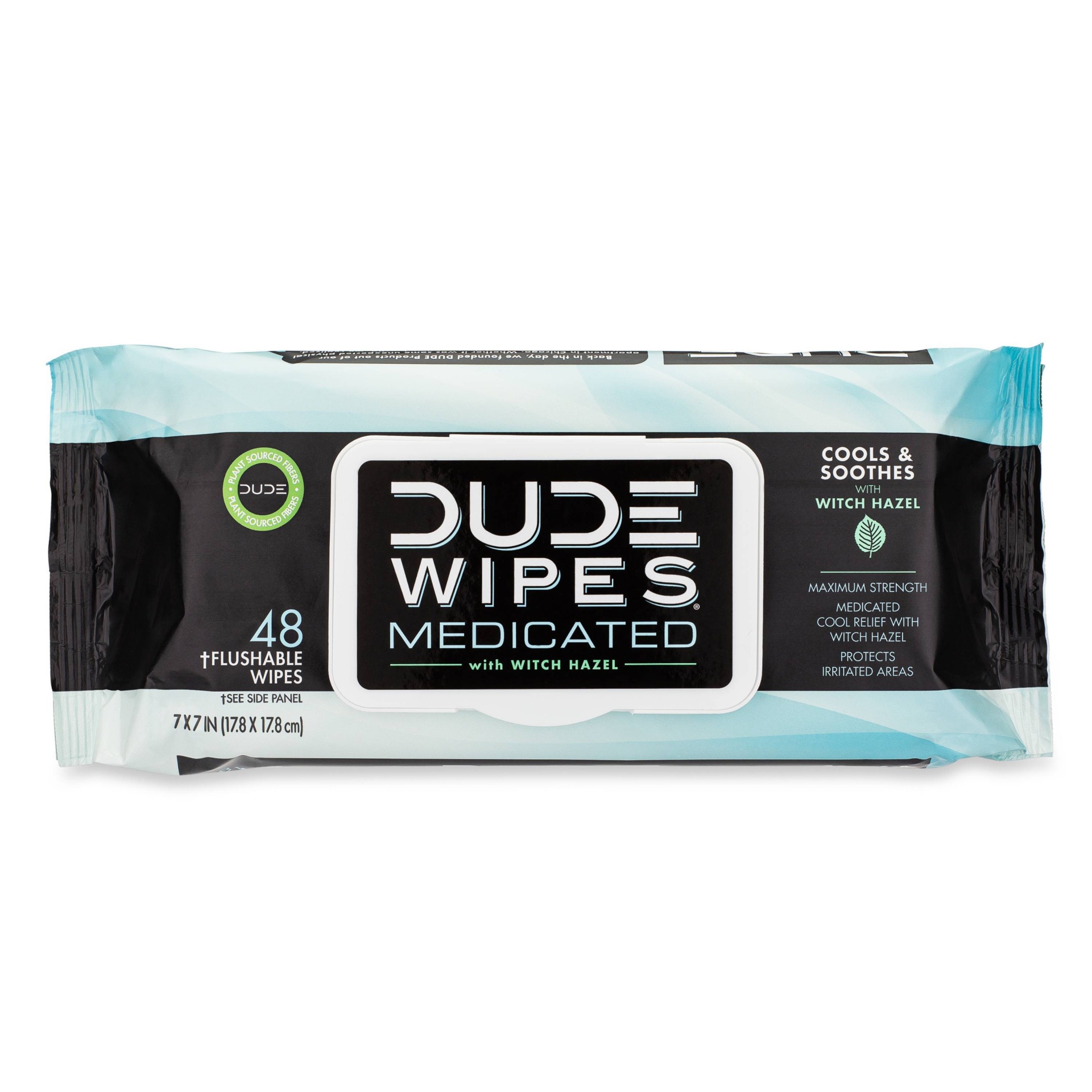 slide 1 of 5, Dude Wipes Fragrance Free Medicated Flushable Wipes - 48ct, 48 ct