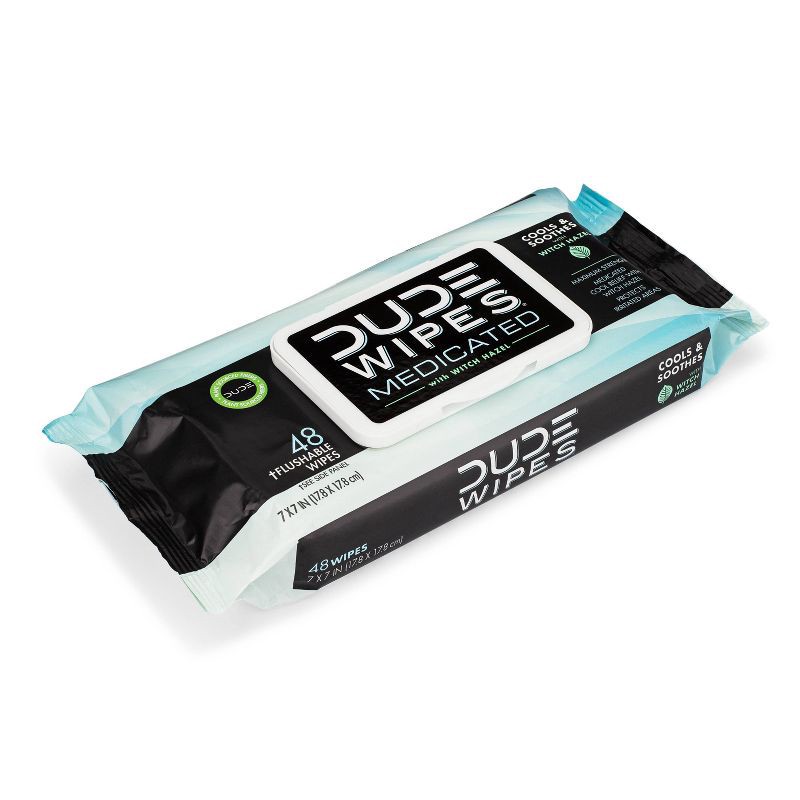 slide 5 of 6, Dude Wipes Fragrance Free Medicated Flushable Wipes - 48ct, 48 ct