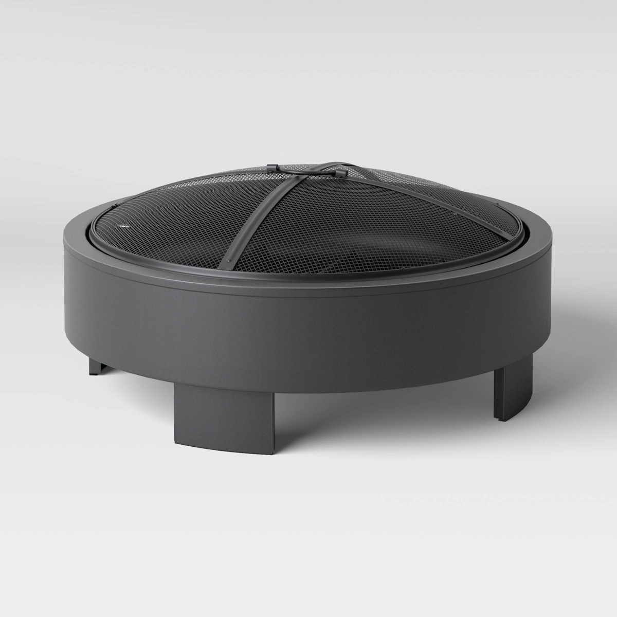 slide 1 of 1, 24" Round Wood Burning Fire Pit with Legs - Black - Project 62, 1 ct