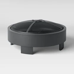 24" Round Wood Burning Fire Pit with Legs - Black - Project 62