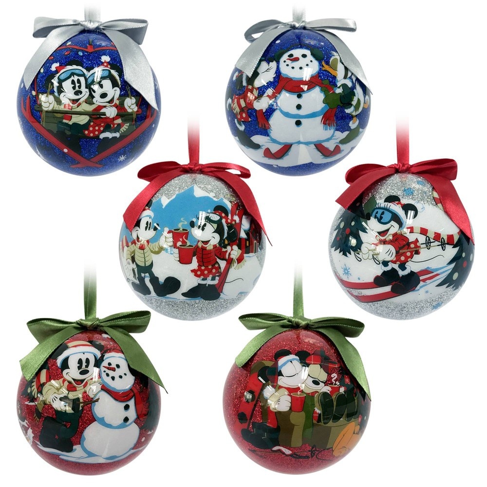 Wholesale Mickey and Minnie 6pc Round Christmas Coaster Set MULTI