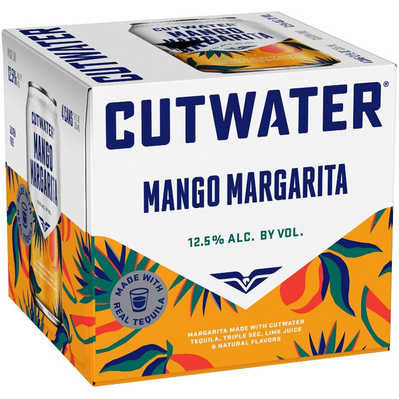slide 12 of 12, Cutwater Spirits Cutwater Mango Margarita Cocktail - 4pk/355ml Cans, 4 ct; 355 ml