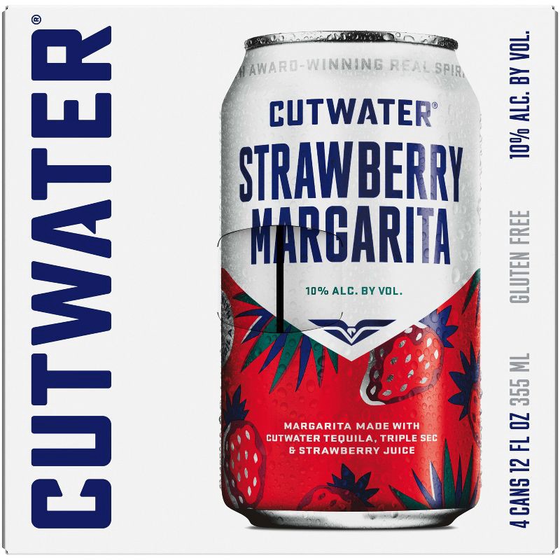 slide 6 of 13, Cutwater Spirits Cutwater Strawberry Margarita Cocktail - 4pk/355ml Cans, 4 ct; 355 ml