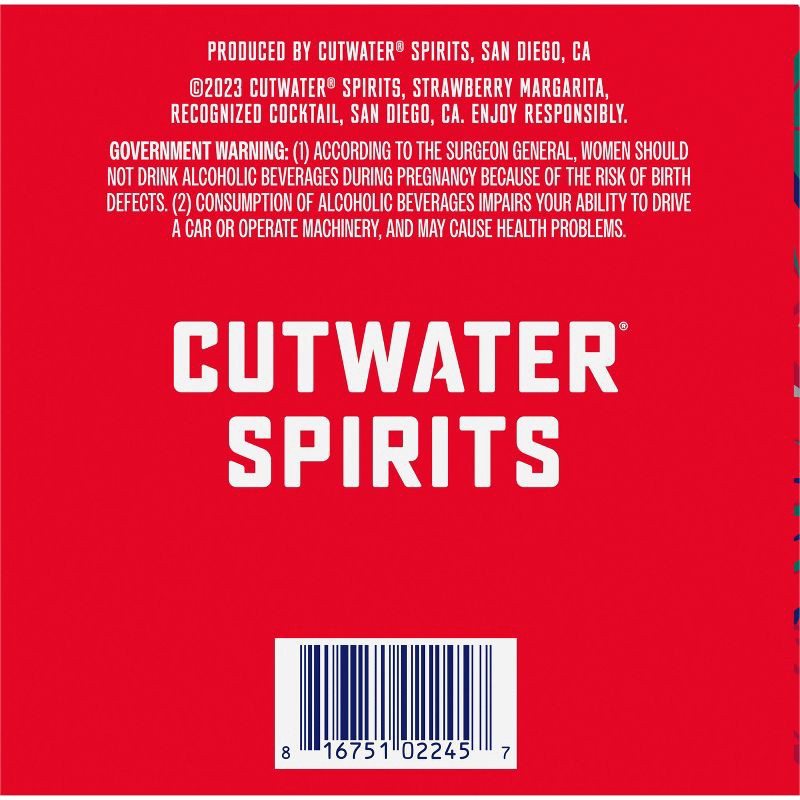 slide 9 of 14, Cutwater Spirits Cutwater Strawberry Margarita Cocktail - 4pk/355ml Cans, 4 ct; 355 ml