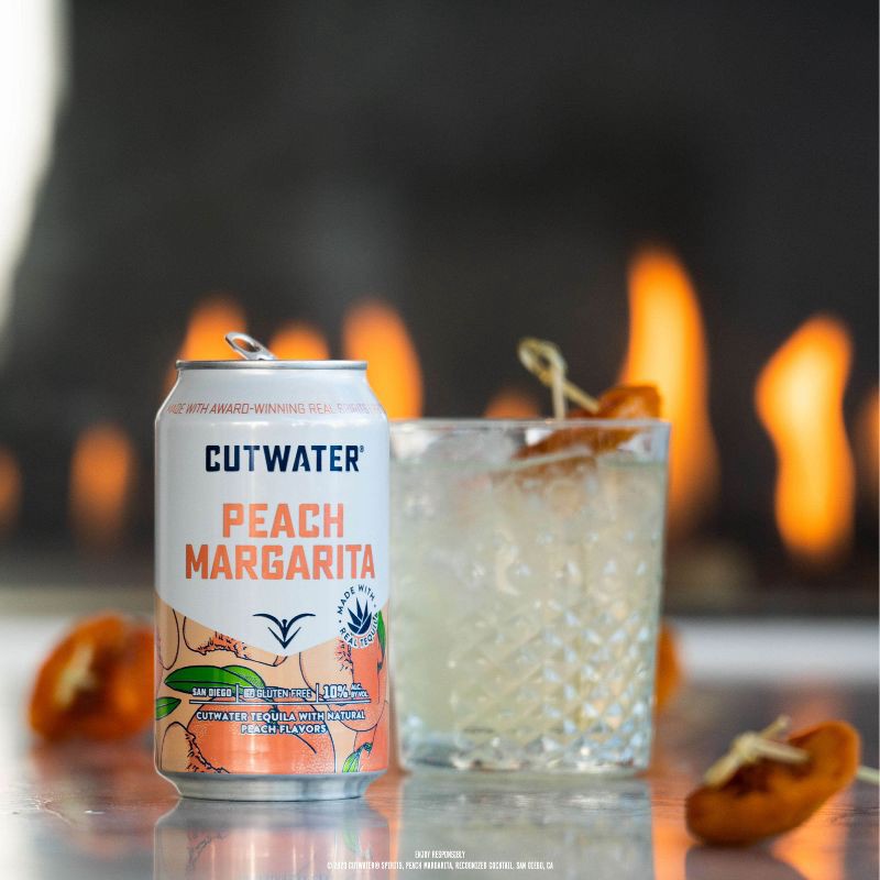 slide 3 of 10, Cutwater Spirits Cutwater Peach Margarita Cocktail - 4pk/355ml Cans, 4 ct; 355 ml