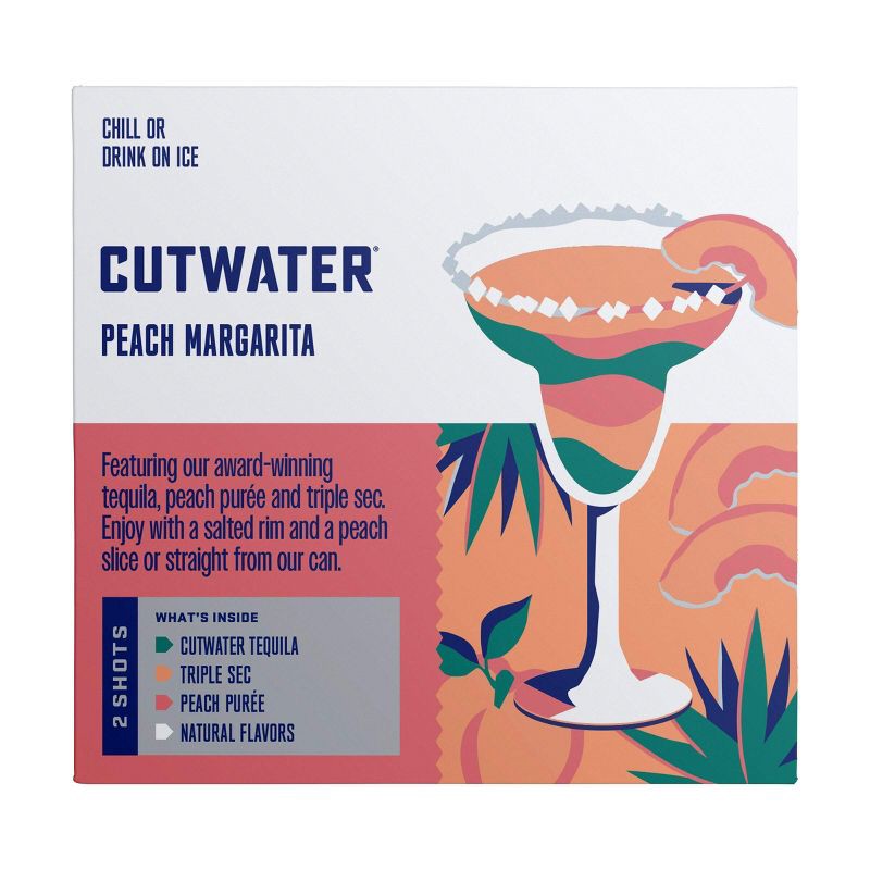 slide 4 of 10, Cutwater Spirits Cutwater Peach Margarita Cocktail - 4pk/355ml Cans, 4 ct; 355 ml
