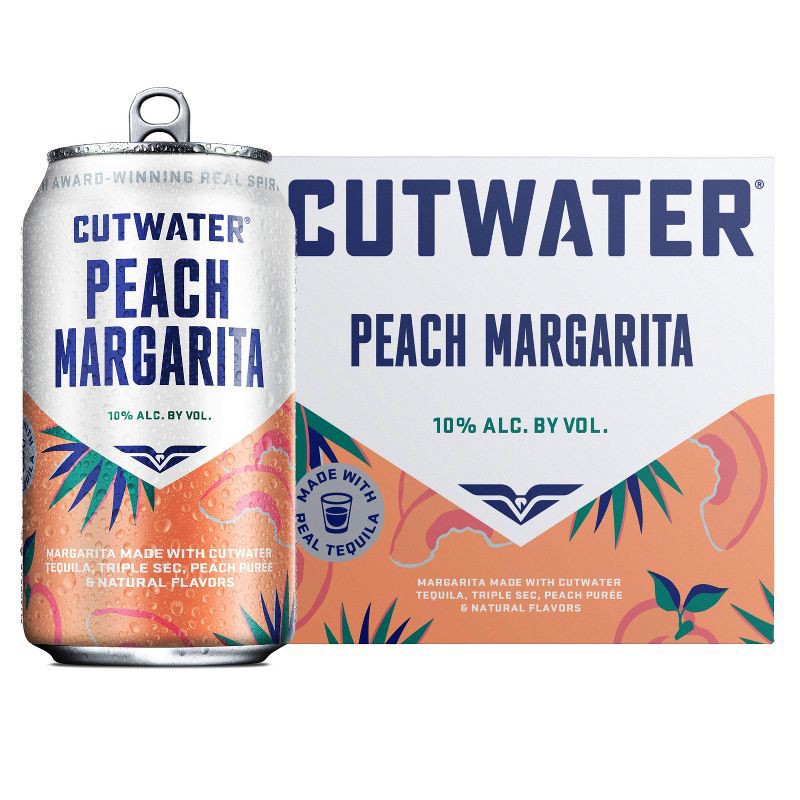 slide 1 of 10, Cutwater Spirits Cutwater Peach Margarita Cocktail - 4pk/355ml Cans, 4 ct; 355 ml