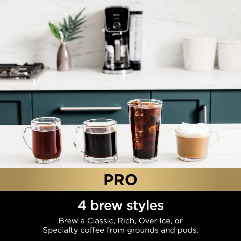 slide 8 of 11, Ninja DualBrew Pro Specialty Coffee System, Single-Serve, Pod, and 12-Cup Drip Coffee Maker - CFP301: Coffee Machine with Frother, 60 oz Capacity, 60 oz