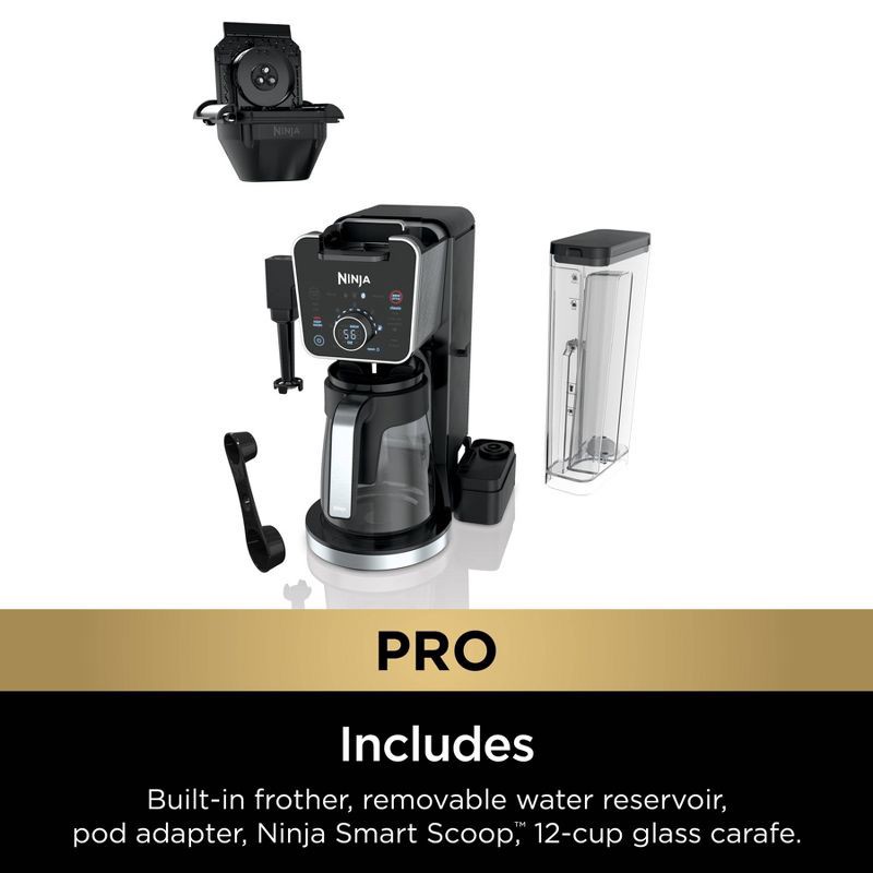 slide 10 of 11, Ninja DualBrew Pro Specialty Coffee System, Single-Serve, Pod, and 12-Cup Drip Coffee Maker - CFP301: Coffee Machine with Frother, 60 oz Capacity, 60 oz
