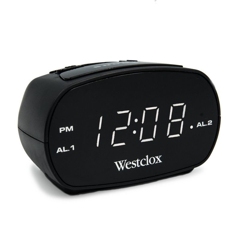 slide 2 of 4, Dual Alarm Clock Black - Westclox, 1 ct