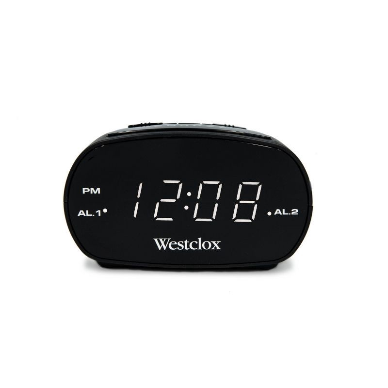 slide 1 of 4, Dual Alarm Clock Black - Westclox, 1 ct