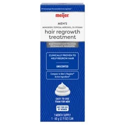 Meijer Minoxidil Topical Aerosol, 5 Percent (Foam) Hair Regrowth Treatment For Men, 2.11 Oz