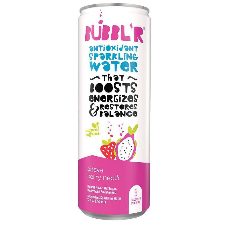 slide 2 of 5, BUBBL'R Pitaya Berry Nect'r Antioxidant Sparkling Water - 6pk/12 fl oz Can, 6 ct; 12 fl oz
