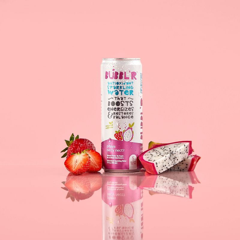 slide 3 of 5, BUBBL'R Pitaya Berry Nect'r Antioxidant Sparkling Water - 6pk/12 fl oz Can, 6 ct; 12 fl oz
