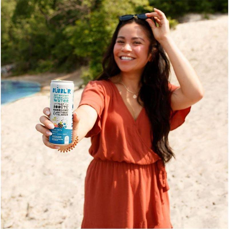 slide 5 of 5, BUBBL'R Triple Berry Breez'r Antioxidant Sparkling Water - 6pk/12 fl oz Can, 6 ct; 12 fl oz