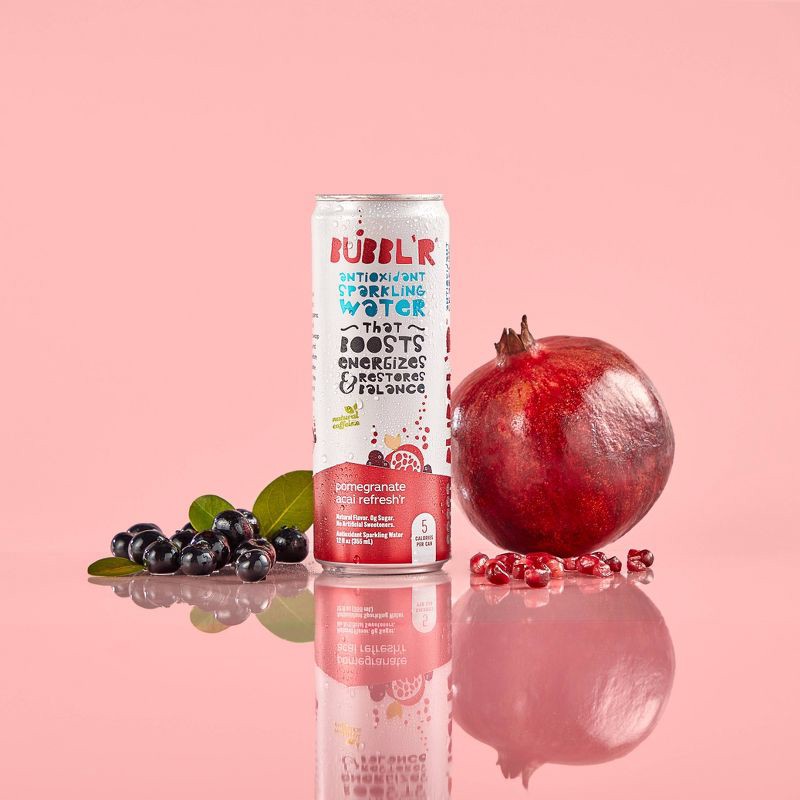 slide 3 of 5, BUBBL'R Pomegranate Acai Refresh'r Antioxidant Sparkling Water - 6pk/12 fl oz Can, 6 ct; 12 fl oz