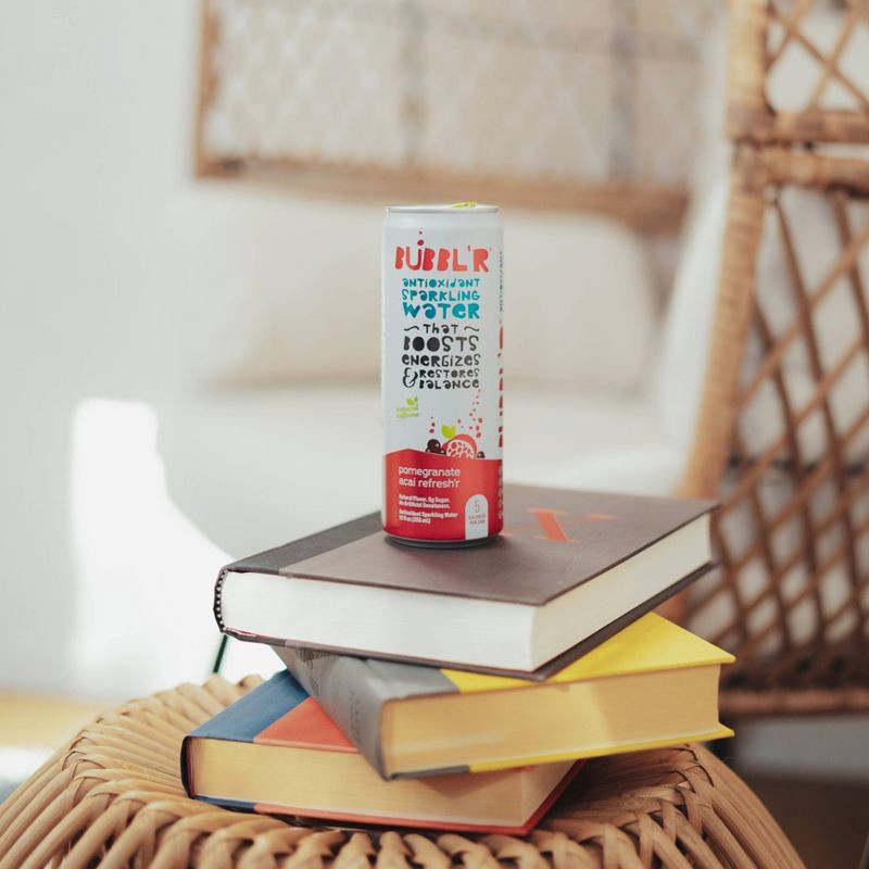slide 5 of 5, BUBBL'R Pomegranate Acai Refresh'r Antioxidant Sparkling Water - 6pk/12 fl oz Can, 6 ct; 12 fl oz