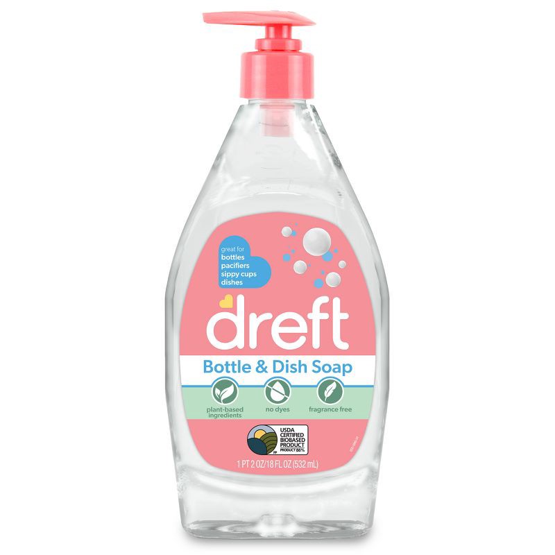 slide 1 of 8, Dreft Bottle & Dish Soap Cleaner - 18 fl oz, 18 fl oz